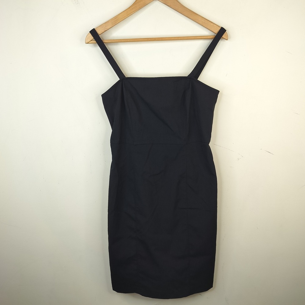 Gap Y2K 00s Black Tank Dress 6 Women's Sheath Adjustable Straps Vintage